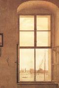Caspar David Friedrich View of the Artist's Studio Right Window (mk10) France oil painting artist